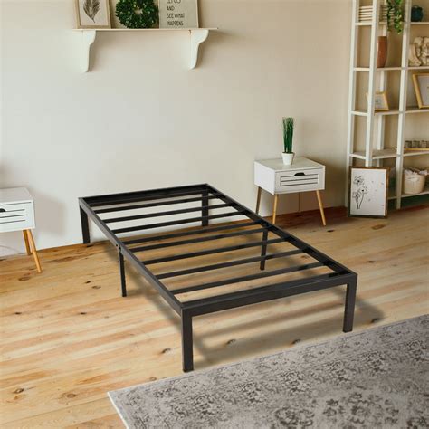 twin metal bed frame no box spring|twin bed frame without foundation.